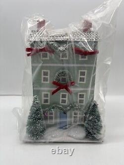 Anthropologie George & Viv Light-Up Village House Store Tea Sugar Plum Set of 4