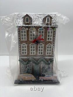 Anthropologie George & Viv Light-Up Village House Store Tea Sugar Plum Set of 4
