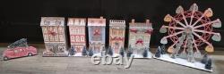 Anthropologie Lighted Christmas Village Set 7pc Buildings Ferris Wheel Car