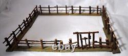 Antique 1920's German Putz Village Twig Fence, Erzgebirge Primitive Miniature