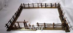 Antique 1920's German Putz Village Twig Fence, Erzgebirge Primitive Miniature