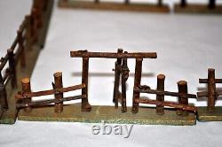 Antique 1920's German Putz Village Twig Fence, Erzgebirge Primitive Miniature