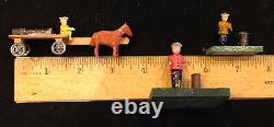 Antique German Erzgebirge Carved Wood Village And Animals