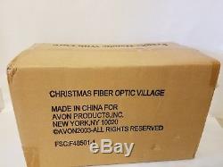 Avon Christmas Fiber Optic Village Lighted Holiday Decoration NEW IN BOX 2003