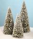 Bethany Lowe 3 Pc XL 22 Size Bottle Brush Trees Flocked Green Color