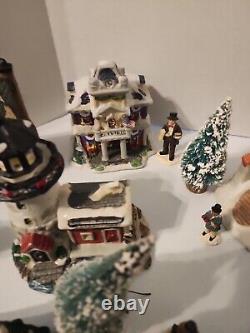 Big Lot Of Christmas Village Ceramic Pieces and Tiny Ceramic Figurines