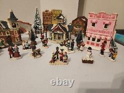 Big Lot Of Christmas Village Ceramic Pieces and Tiny Ceramic Figurines