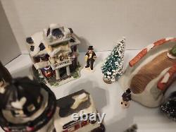 Big Lot Of Christmas Village Ceramic Pieces and Tiny Ceramic Figurines