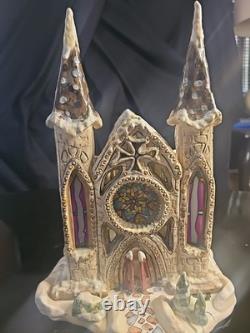 Blue Sky Clayworks Christmas Stained Glass Cathedral By Heather Goldmic