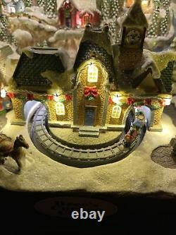 Bree Cuckoo Clock Christmas Animated Lighted Train Santa Sleigh Mountain Village