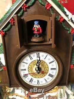 Bree Cuckoo Clock Christmas Coo-Coo Animated Lighted Santa Train Sleigh NEW