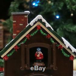 Bree Cuckoo Clock Christmas Coo-Coo Animated Santa Train Sleigh Village See