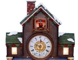 Brees Large Clock Lighted Musical Christmas Village Scene withAnimated Train