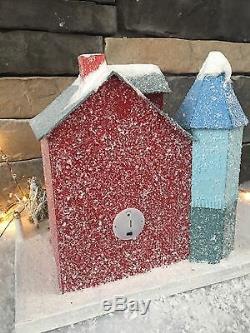 CODY FOSTER Christmas House Putz Style COUNTRY RED with Deer LED Light NEW