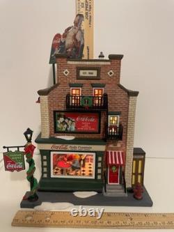 COMPLETE! Dept 56 Coca-Cola Soda Fountain Christmas in the City Village 59221