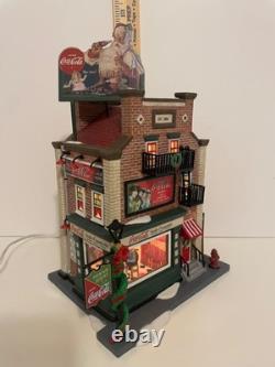 COMPLETE! Dept 56 Coca-Cola Soda Fountain Christmas in the City Village 59221