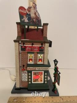 COMPLETE! Dept 56 Coca-Cola Soda Fountain Christmas in the City Village 59221