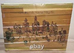 COMPLETE Vintage Grandeur Noel Collectible 41-pc Victorian Village Lighted Set