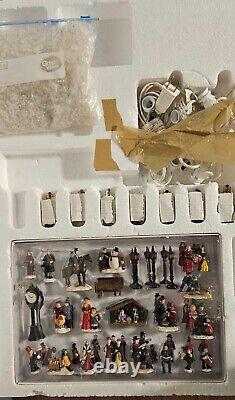 COMPLETE Vintage Grandeur Noel Collectible 41-pc Victorian Village Lighted Set