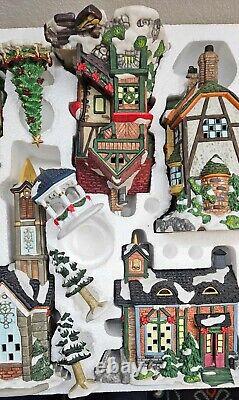COMPLETE Vintage Grandeur Noel Collectible 41-pc Victorian Village Lighted Set