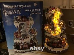 COSTCO 20 LED SKI VILLAGE? Christmas Music & Lights+ MOVING TRAIN Holiday Decor