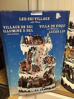 COSTCO 20 LED SKI VILLAGE? Christmas Music & Lights+ MOVING TRAIN Holiday Decor