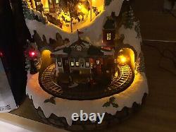 COSTCO 20 LED SKI VILLAGE? Christmas Music & Lights+ MOVING TRAIN Holiday Decor