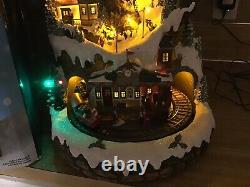 COSTCO 20 LED SKI VILLAGE? Christmas Music & Lights+ MOVING TRAIN Holiday Decor