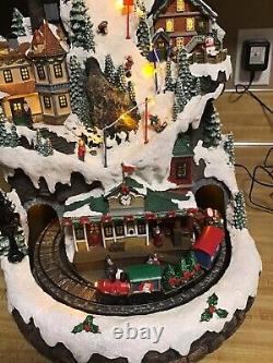 COSTCO 20 LED SKI VILLAGE? Christmas Music & Lights+ MOVING TRAIN Holiday Decor