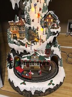 COSTCO 20 LED SKI VILLAGE? Christmas Music & Lights+ MOVING TRAIN Holiday Decor