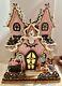 Candy Corn Lane Pastel Pink HALLOWEEN LED Gingerbread LARGE House New 15