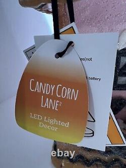 Candy Corn Lane Pastel Pink HALLOWEEN LED Gingerbread LARGE House New 15