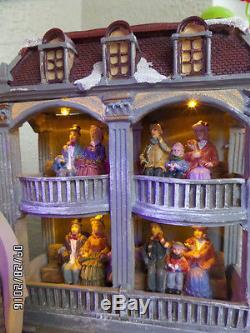 Carole Towne Lighted Musical Animated Frazier Opera House Christmas Collectible