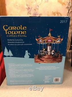 Carole Towne RARE Christmas Village ROSIEs Carousel 14 ANIMATED Lighted MIB
