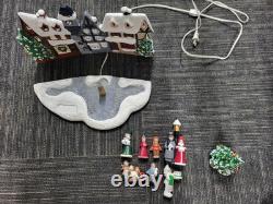 Ceramic Christmas Village, Light Up Village Scene with Ceramic People Tree 10 Pc