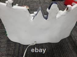 Ceramic Christmas Village, Light Up Village Scene with Ceramic People Tree 10 Pc