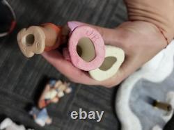 Ceramic Christmas Village, Light Up Village Scene with Ceramic People Tree 10 Pc