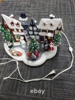 Ceramic Christmas Village, Light Up Village Scene with Ceramic People Tree 10 Pc