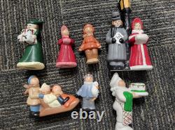 Ceramic Christmas Village, Light Up Village Scene with Ceramic People Tree 10 Pc