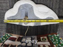 Ceramic Christmas Village, Light Up Village Scene with Ceramic People Tree 10 Pc