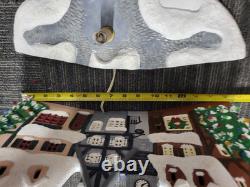 Ceramic Christmas Village, Light Up Village Scene with Ceramic People Tree 10 Pc