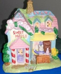Ceramic Figurines Easter Village Buildings Set of 9 (Hoppy Hollow 2004)