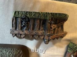 Cermic Haunted House 1977 Vintage? Bryon Mold New, 6 Piece, haunted Mansion, light