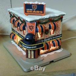 Chicago Bears Lighted Christmas Hawthorne Village Diner-Rest-Souv-Train-Theatre