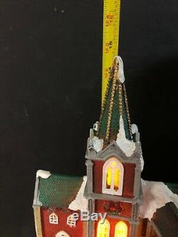 Christmas Animated Church Lighted Village Sound Fiber Optic Musical Tree 15 Box