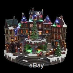 Christmas Animated Holiday Downtown Display Village Decor LED Light Music