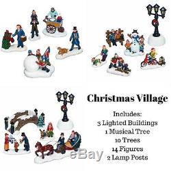 Christmas Decorations Decor Christmas Village 30-Piece Set Lights With Music