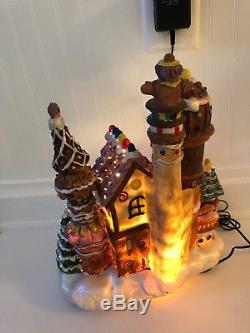 Christmas Gingerbread House Fiber Optic Lights Up Changes Color