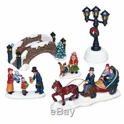 Christmas Holiday Village (30-piece Set) Lights, Music with 8 songs FAST SHIP