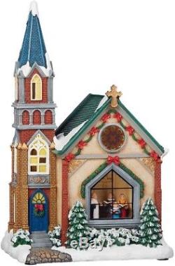 Christmas Holiday Village Set 30-Piece Handcrafted Light Music Battery Operated
